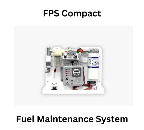 FPS Compact Fuel Maintenance System with various components including a filter, control unit, and wiring, designed for efficient fuel management